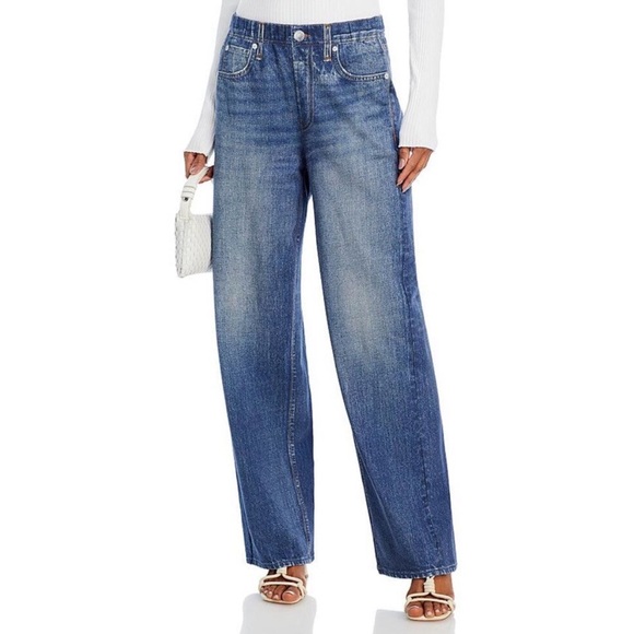 Rag & Bone Liquid Miramar Sweatpant Jeans Wide Leg Pants Faux Print l